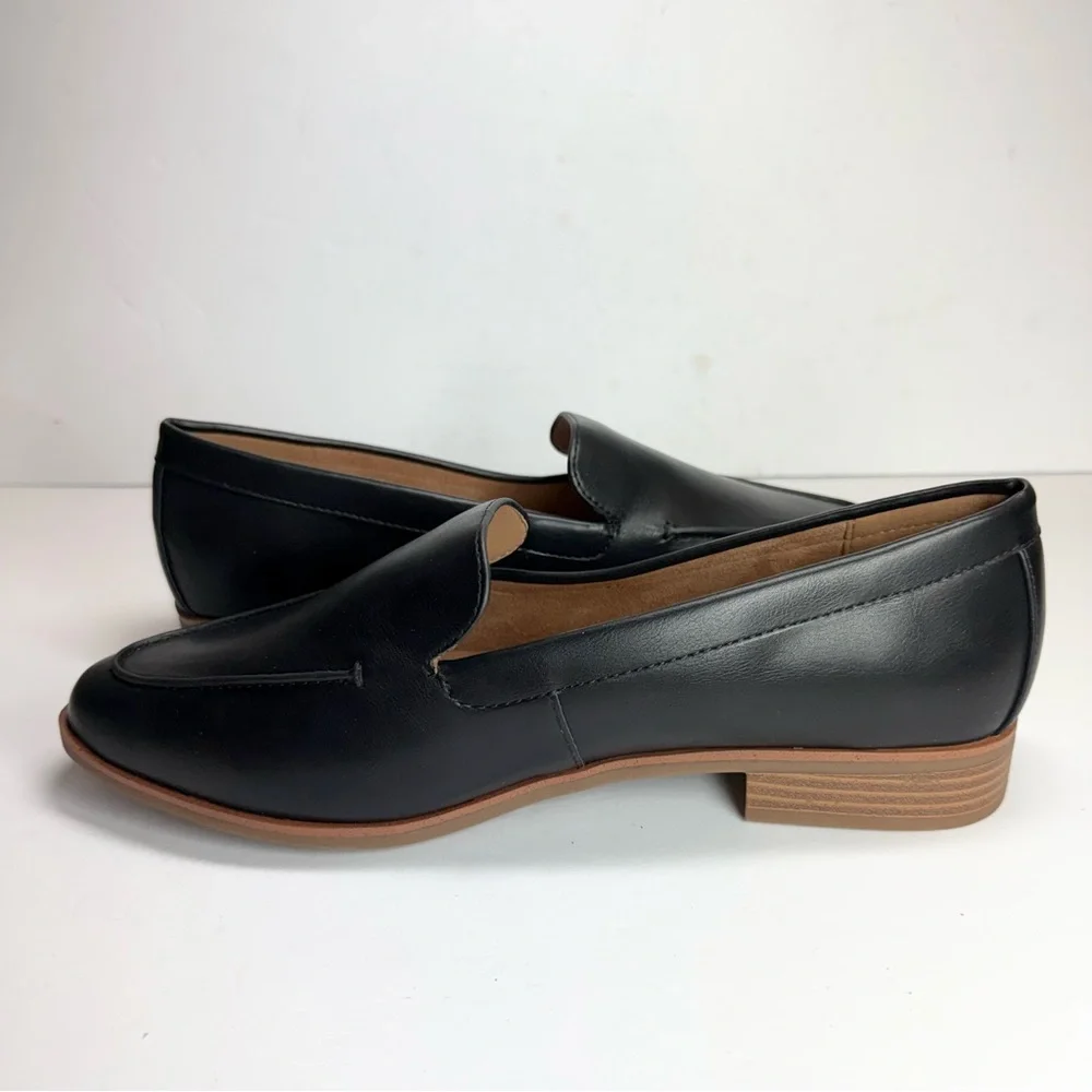 NIB Aerosoles Stacked Heel‎ Classic Black Loafers Women’s Size 11W